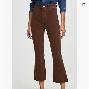 DL1961 Womens Bridget Cropped Frayed Hem Bootcut Corduroy |  Walnut | Size  29